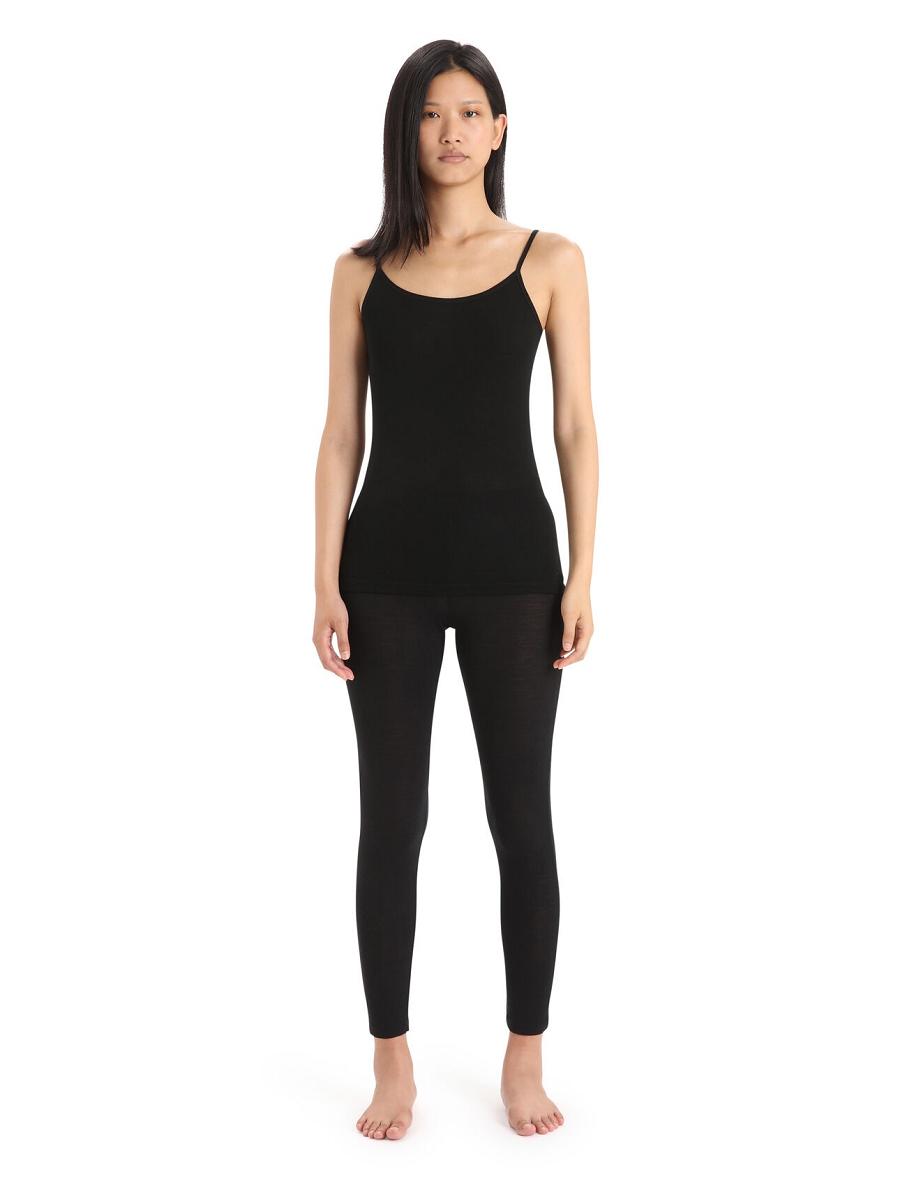 Icebreaker Merino 175 Everyday Cami Thermal Singlet Női Fehérnemű Fekete | HU 1693DFMN